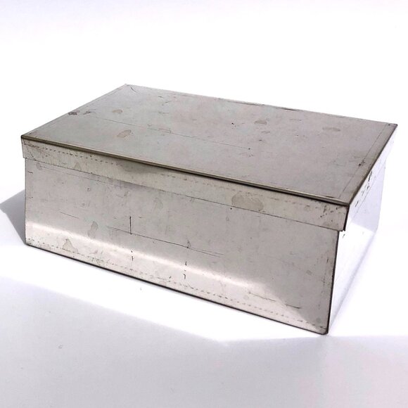 Storage Container Rectangular Storage Box Trinket Box Steel Metal Box with Lid - Picture 2 of 14